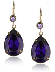 Liz Palacios "Arco Iris" Swarovski Elements Purple Velvet Teardrop Earrings