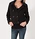 Last Kiss Double Button Fleece Short Coat in Black