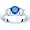 14K White Gold Round 3 Stone Blue Diamond & White Diamond Ring (1.30 ctw) - Size 5