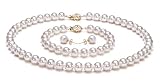 White 7.5-8mm AAA Japanese Akoya Pearl Set 36 inch Rope Length
