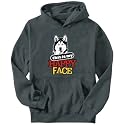 Hoodie Mens Dark Silver HAPPY FACE " Alaskan Malamute " Dogs