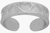 Genuine Sterling Silver Nine Heart Toe Ring