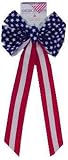 HOLIDAY TRIMS (PSI) 8281 LARGE RED, WHITE & BLUE BOW(Pack of 36)