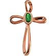 14K Rose Gold Tsavorite Cross Pendant