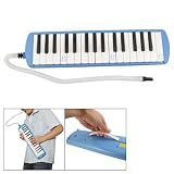 Como White Black Plastic 32 Key Piano Keyborad Melodica Blue w Mouthpiece
