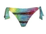 Lucky Brand Blue & Purple Tie-Dye Swimsuit-bottoms w/Side Ties S