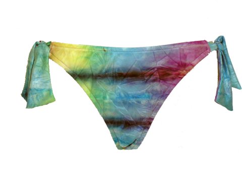 Lucky Brand Blue & Purple Tie-Dye Swimsuit-bottoms w/Side Ties S