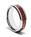 8mm Tungsten Carbide Rosewood Inlay Wedding Ring Comfort Fit