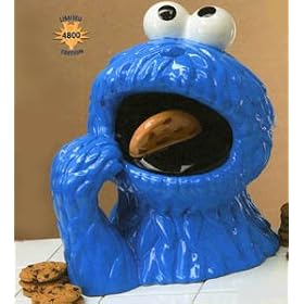 SESAME STREET COOKIE MONSTER Ceramic COOKIE JAR by Vandor by Vandor