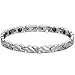 Jewelrywe Charm Bling Womens Ladies Stainless Steel Magnetic Bracelet 20cm Christmas Gift