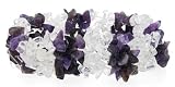 5 Strand Stretch Chip Bracelet - Amethyst and Crys