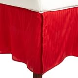 Egyptian Cotton 300 Thread Count Twin Bedskirt Stripe, Red