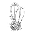 14K White Gold Diamond Brooch - 0.06 Ct.
