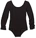 Danskin Big Girls' Long Sleeve Leotard, Black, Medium (8-10)