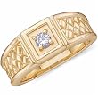 14K Yellow Gold Austere Men's Diamond Ring