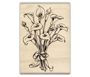 CALLA LILY BOUQUET Mounted Rubber Stamp InkaDinkaDo