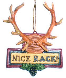 "Nice Rack" Deer Antlers Hunting Christmas Ornament #H2827