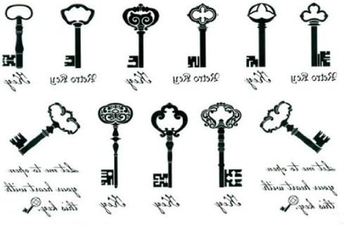 The Black and White Letter Keys Totem Temporary Tattoo