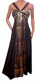 FUNFASH NEW LONG BLACK GOLD COCKTAIL EVENING MAXI Halter DRESS Plus Size 1X 18 20 Made in USA