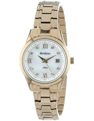 Armitron Womens 75/5086MPGP Swarovski Crystal Accented Date Dial Function Gold-Tone Bracelet Watch