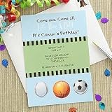 Personalized Sports Party Invitations - Baseball, Basketball, Soccer
