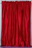 Burgundy 100% Pure Dupioni Silk handmade Curtains Drapes Panels Rod Pocket