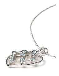 0.90 Carat Genuine Aquamarine Heart Shape 925 Sterling Silver Pendant