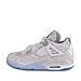 Jordans Mens Retro 4 Laser White/Metallic Silver/Chrome Leather Basketball Shoe