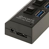 4 ポート　USBハブ（LEDスイッチ）+高速　USB3.0ケーブル+米国プラグ