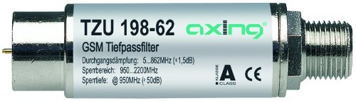Axing TZU 198-62 DVB-T-Tiefpassfilter (5-862 MHz, F-Stecker - F-Buchse)