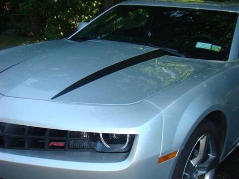 Hood Spear Decal Graphic Stripes - 2010-2015 Chevrolet Camaro - (Color: Reflective Red)