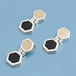 Sterling Silver Pendant and Earrings Set - Black Onyx and Yellow Mother of Pearl