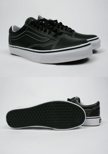 Vans Classic Old Skool Leather Black/White Men's Walking Skate Shoes