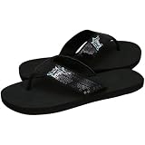 MLB Florida Marlins Black Sequin Strap Flip Flops (9/10)