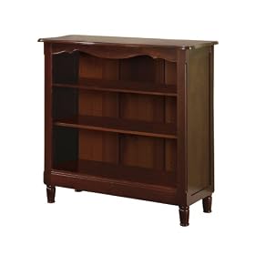 Powell Traditional Birch-Veneer Bookcase, Brown Cherry Finish