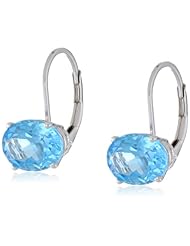 Sterling Silver 9x7 Oval Fixed Lever Back Earrings (3.50 cttw)