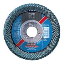 PFERD Polifan PSF Abrasive Flap Disc, Large Radius, Radial Shape, Round Hole, Phenolic Resin Backing, Zirconia Alumina, 5" Dia., 40 Grit (Pack of 1)