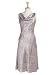 Bias Cut Silk Charmeuse Cocktail Party Dress with Front and Back Cowl Neckline in Pastel Paisley