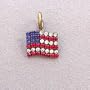 American Flag Pet Necklace Charm : Clasp SWIVEL CLASP : Finish ANTIQUE SILVER : Code FLGU44