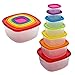 Bahoki Essentials 7 Sets of Nesting Storage Containers With Lids, Dishwasher Safe , Stackable Plastic Containers
