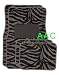 A Set of 4 Universal Fit Animal Print Carpet Floor Mats for Cars / Truck - Tiger Tan Zebra