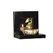 Benton 1-Tealight Candleholder with Mirror - Black (4.5")