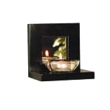 Nexxt by Linea Benton BS03BM (1) wall mounted or tabletop (3) tealight mirror 11x4.5x4 Black