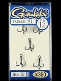 がまかつ TREBLE21(5本入り) ジナスパートブラック #12
