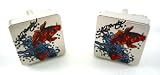 Ed Hardy Red Japanese Koi Fish Tattoo Cufflinks