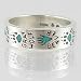 Southwestern Style Multi Animal Track/Footprint Band Ring in Sterling Silver with Turquoise Inlays for Men or Women, Sizes 5, 6, 7, 8, 9, 10, 11, 12, 13, 14, and 15, #11873
