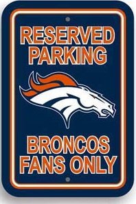 NFL Denver Broncos Plastic Parking Sign
