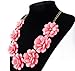 Fit&Wit Color Golden Plated Chain 7 Flowers Statement Fashion Flower Necklace Light Pink