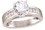Platinum Round Brilliant Center with Round Side Stones Ring  (1 3/4ctw, H,  SI2)