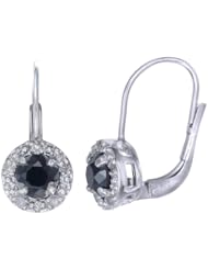 2 CT. Black Diamond Earrings in Sterling Silver